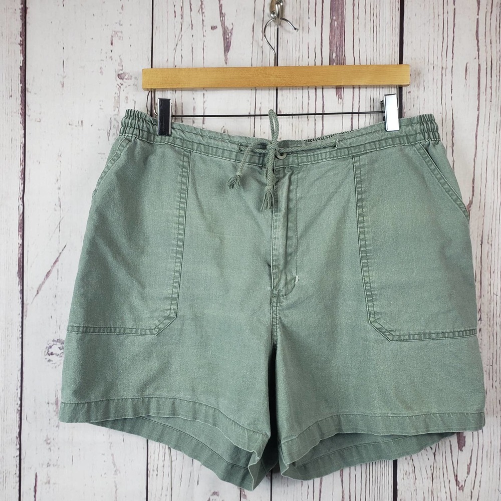 Savile Row Casual Shorts Mens Size 36 Flat Front Cotton Khaki Green